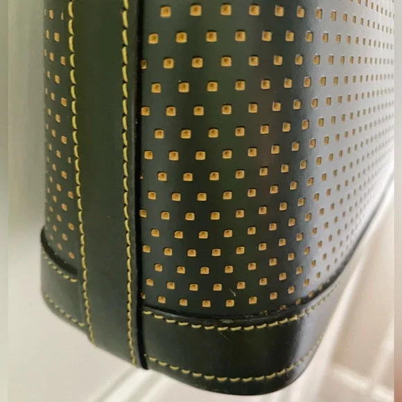 Dooney & Bourke Cabrio Green Perforated Zip Hobo Bag Purse - Picture 6 of 14